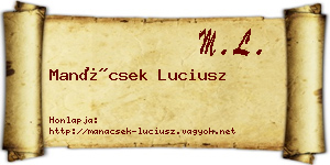 Manácsek Luciusz névjegykártya